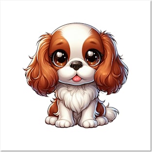 Cute Cavalier King Charles spaniel Posters and Art